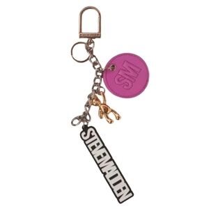 Steve Madden Pink-Fuchsia, Silver and Gold Multicharm Keychain